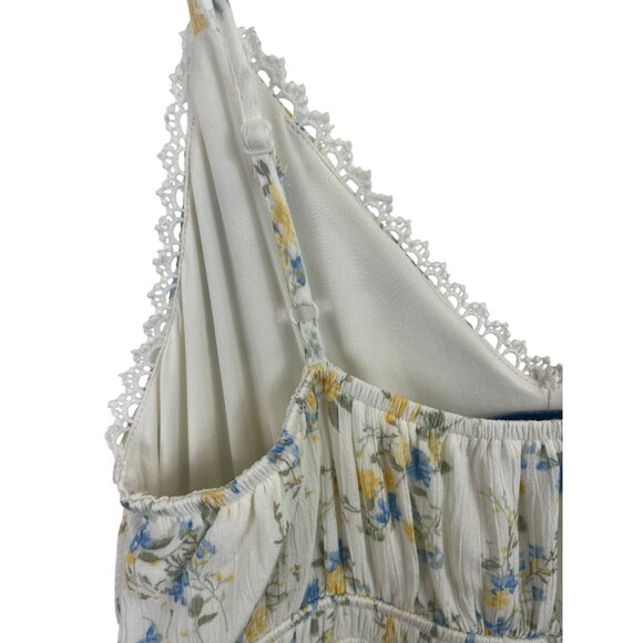 Wallflower Womens Size Large Floral Midi Dress With Ruffle Hem Adjustable Straps - Picture 6 of 13